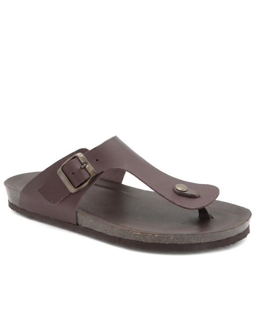 Jones Bootmaker Brown Wales Leather Toe Post Mules for men