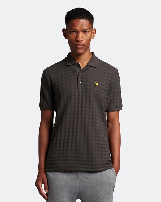 Lyle & Scott Black Argyle Polo Shirt for men