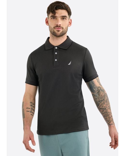 Nautica Black Harlyn Slim Fit Polo Shirt for men
