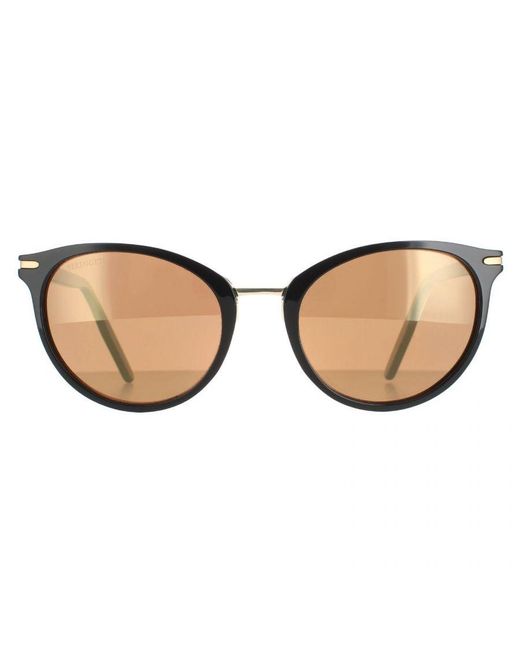 Serengeti Brown Round Shiny Mineral Polarized Drivers Elyna