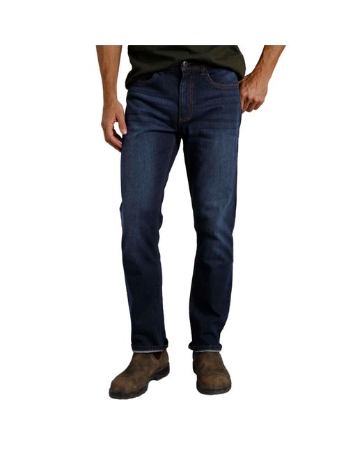 Weird Fish Blue Edward Denim Stretch Straight Jeans (Dark Denim) for men