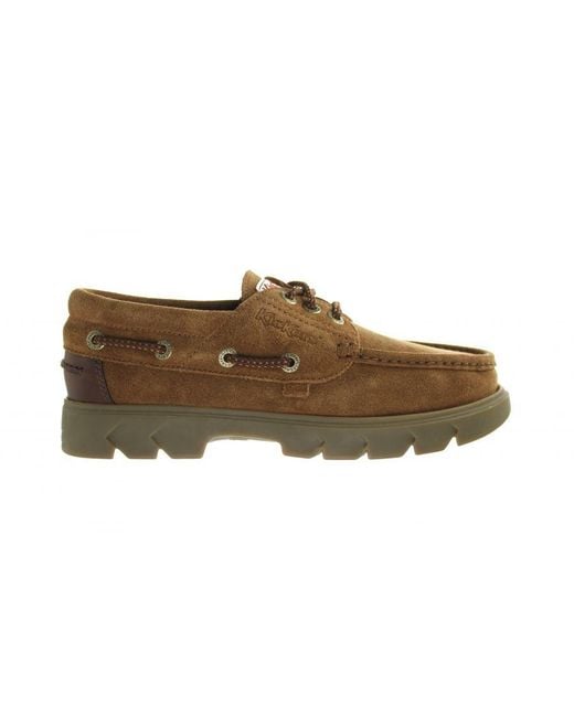 Kickers Brown Lennon Boat Shoes Leather for men