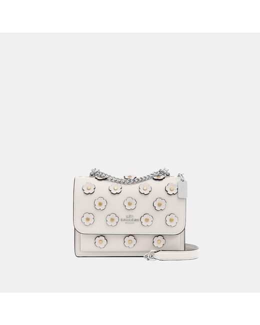 COACH White Mini Klare Crossbody With Floral Applique