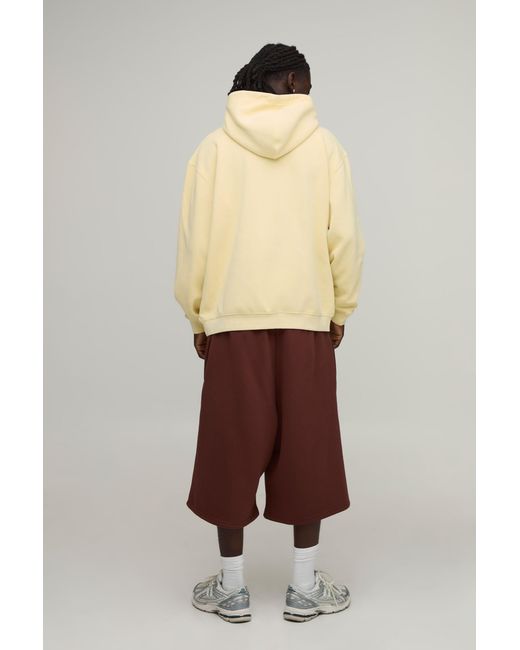 BoohooMAN Natural Oversized Sport Washed Over The Head Hoodie for men
