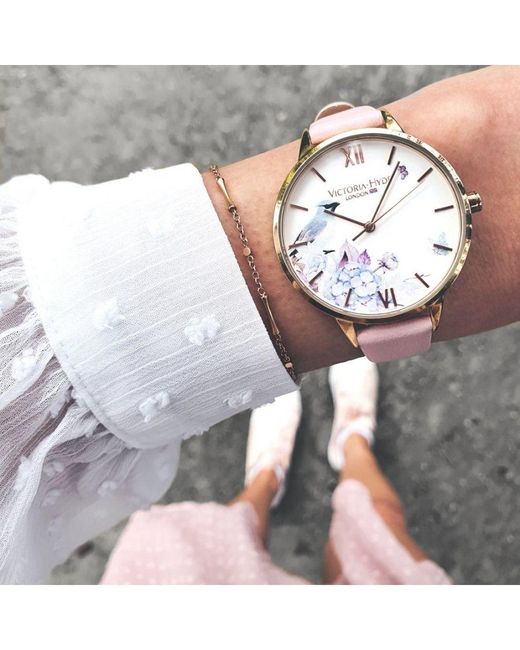 Victoria Hyde London Pink Watch Park Flower, Stainless Steel