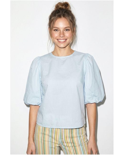 Bianco Lucci White Cotton Poplin Tie-Front Blouse