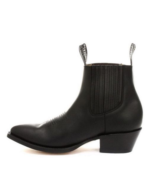 Grinders Black Western Ankle Boots- Maverick