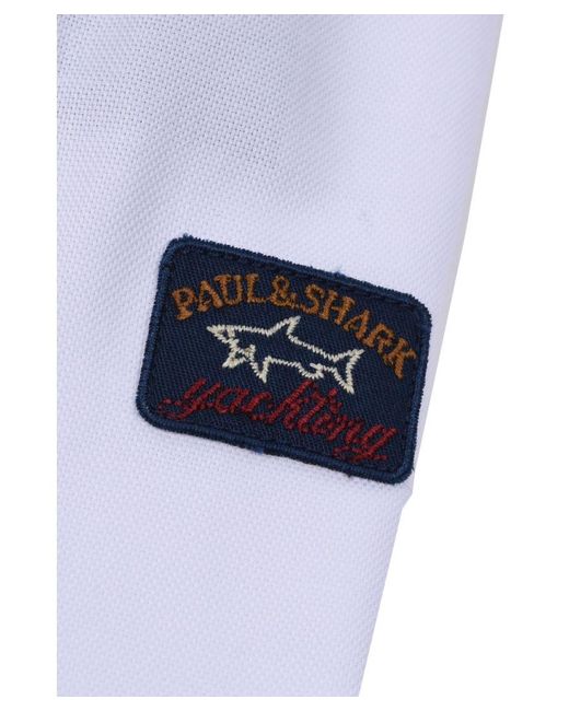 Paul & Shark Blue And Short Sleeved Button Down Collar Shirt for men