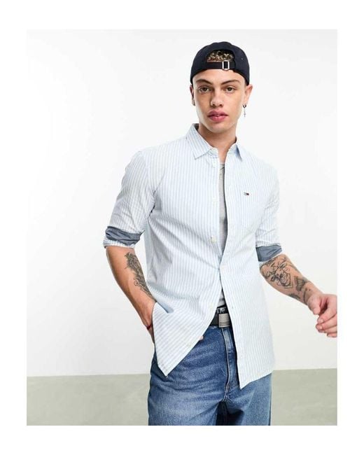 Tommy Hilfiger White Essential Stripe Shirt for men