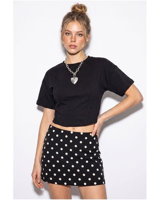 Bianco Lucci Black Cotton Blouse With Elastane