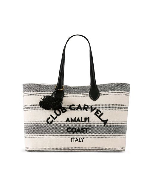 Carvela Kurt Geiger Black Canvas Pia Beach Tote Bag