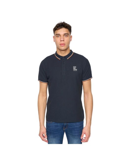 Duck and Cover Blue Melports Polo Shirt Cotton for men
