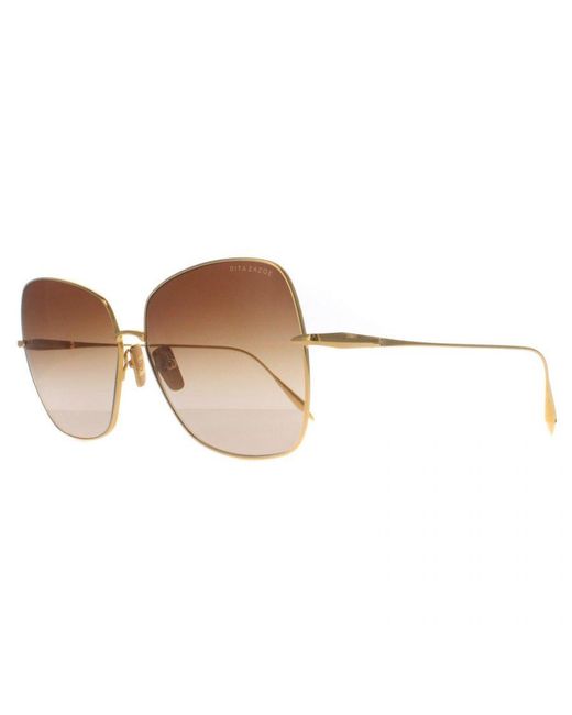 Dita Eyewear Brown Cat Eye Dark To Clear Gradient Zazoe Metal