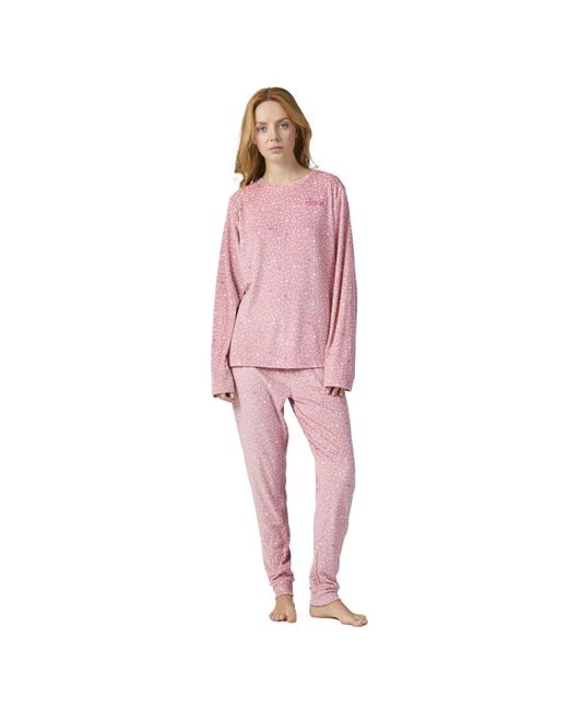 Munich Pink Winter Pajamas Long Sleeve Velvet Mu5