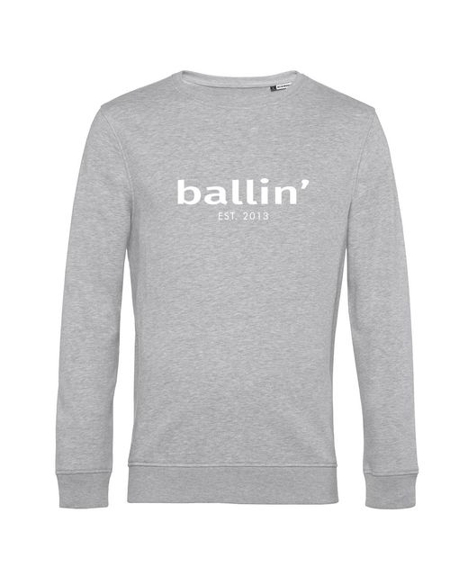 Ballin Amsterdam Est. 2013 Sweaters Basic Sweater in het Gray voor heren