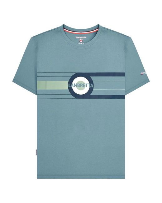 Lambretta Blue Target Band T-Shirt (Smoke) Cotton for men