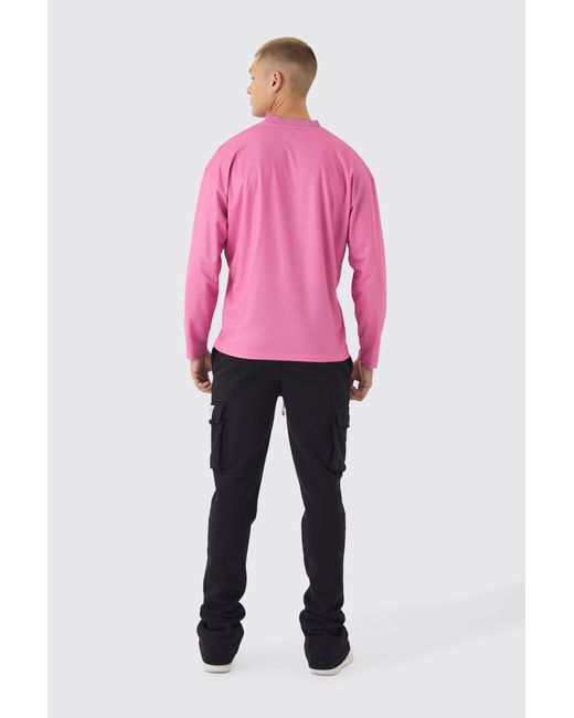 BoohooMAN Blue Slim Fit Extreme Stacked Woven Tab Cargo Jogger for men
