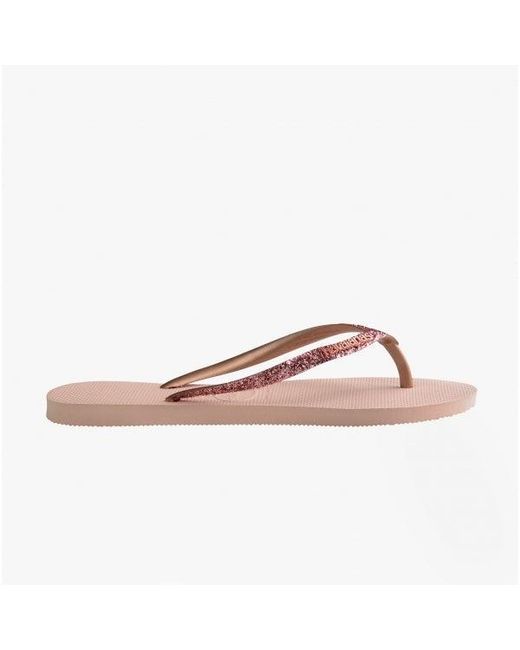Havaianas Pink Hav Slim Glitter Ii Flip Flops Ballet Rose/Golden Blush
