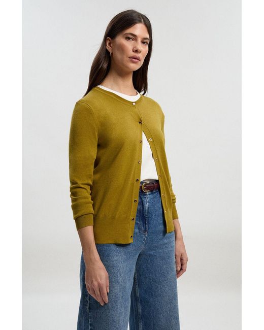 Karen Millen Blue Viscose Blend Popper Knitted Cardigan
