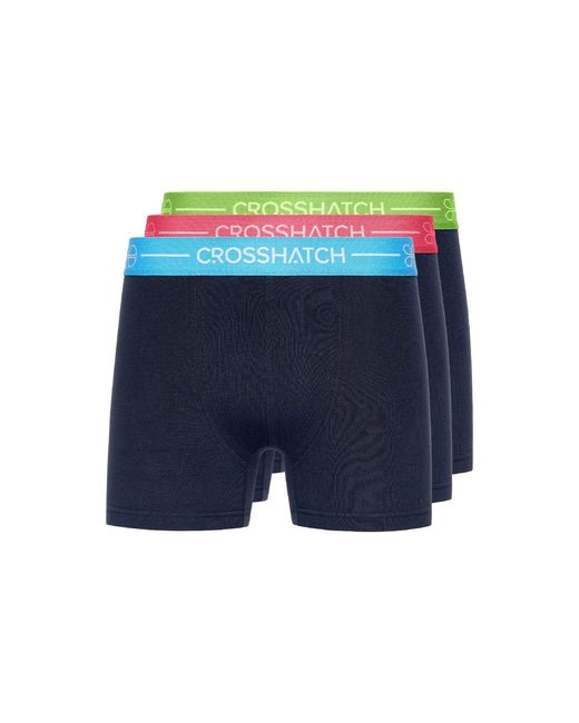 Crosshatch Blue 3 Pack Of Astral Mve Boxers for men
