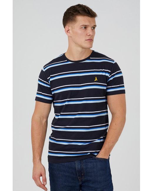 Brave Soul Blue 3 Pack Cotton Crew Neck T-Shirts for men