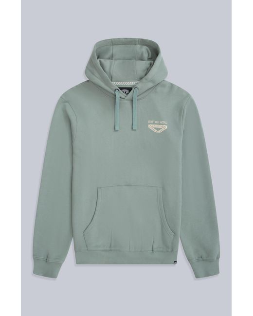 Mountain Warehouse Green 'River' Hoodie Drawcord Adjustable Hood Cosy Pullover Cotton for men