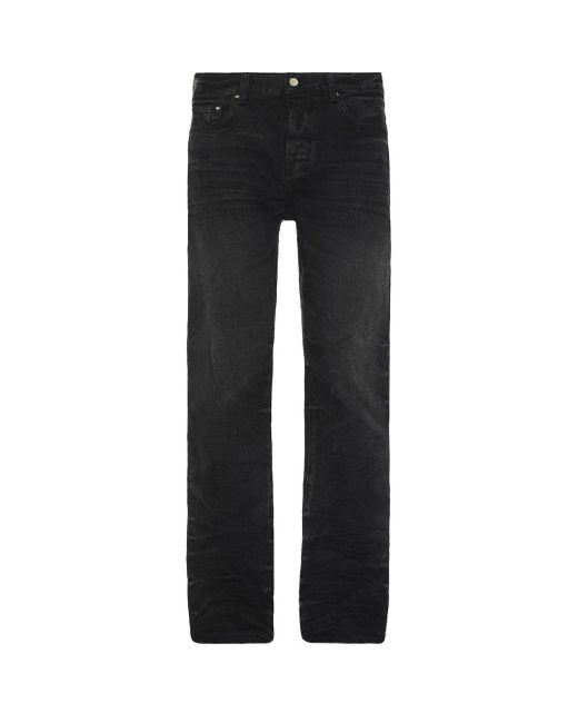 Amiri Black Stack Straight Fit Faded Jeans Cotton for men