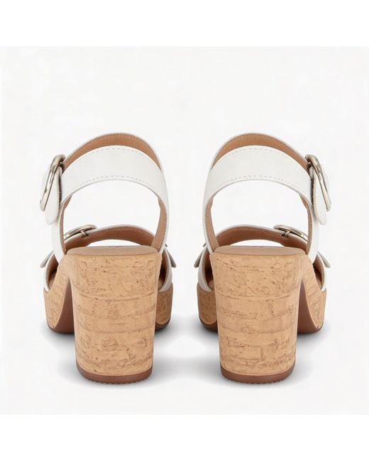 Gabor White Fantastica Ankle Strap Sandals Leather