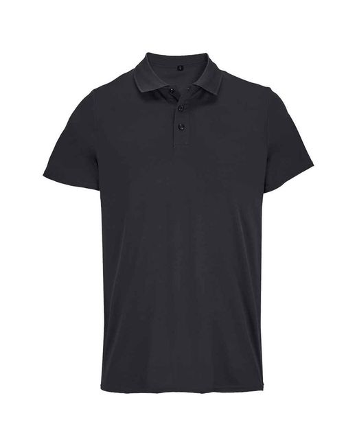 Sol's Black Adult Pitcher Recycled Polo Shirt