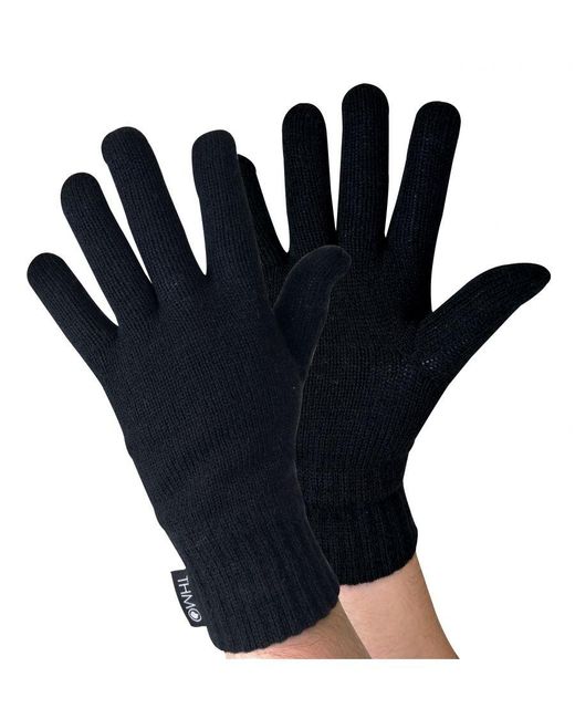 THMO Black Thinsulate Hat And Gloves Set for men