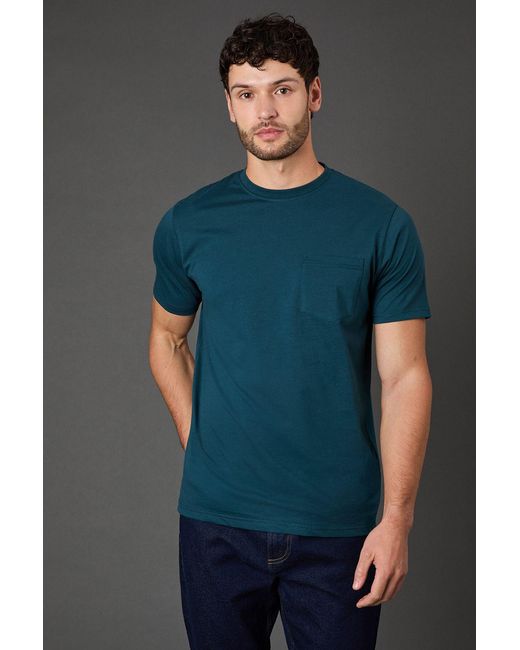 MAINE Gray Dark Short Sleeve T-Shirt With Pocket Cotton for men