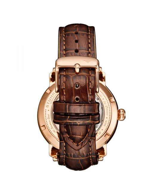 Stuhrling Gray Rose Skeleton Dual Time Watch for men