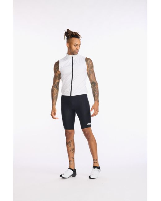 2xu White Aero Cycle Gilet/ Reflective for men