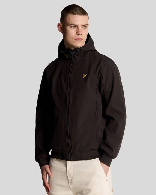Lyle & Scott Black Mesh Lined Softshell Jacket for men