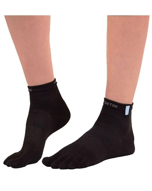 Toetoe Black Ladies Moisture Wicking Outdoor Trainer Liner Toe Socks for men