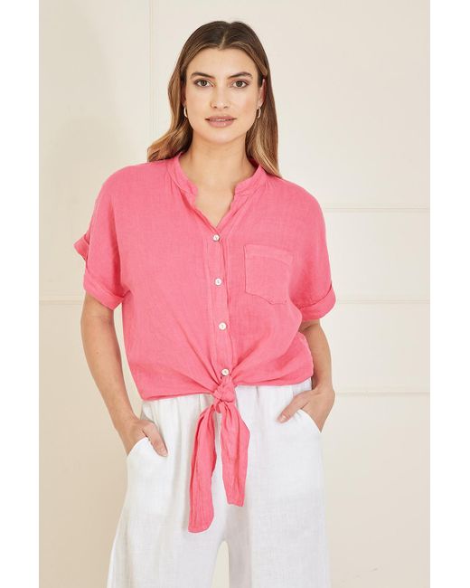 Yumi' Pink Italian Linen Shirt