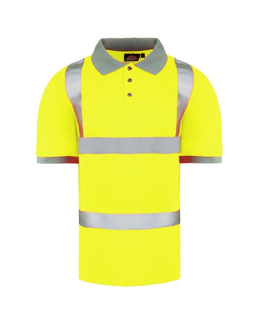 Dickies Yellow High Visibility Safety Polo Shirt for men
