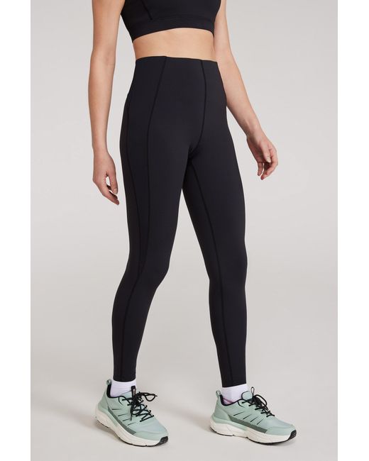 Mountain Warehouse Blue Compression Leggings Moisture Wicking Stretchy Bottoms Polyamide