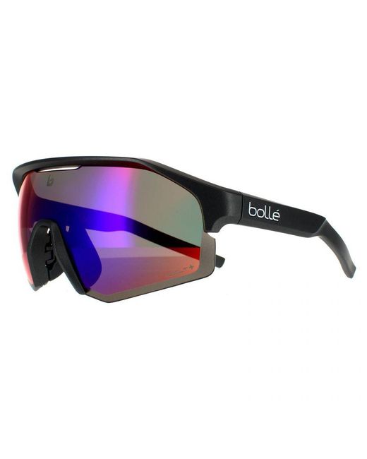 Bolle Blue Wrap Matte Titanium Volt+ Ultraviolet Polarized Sunglasses for men