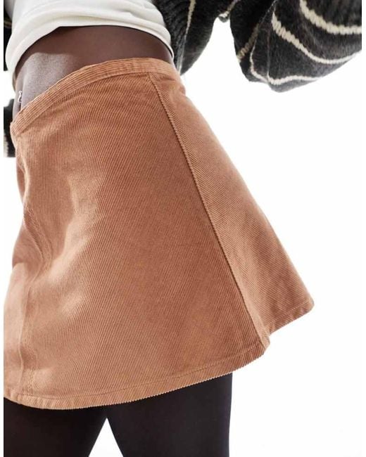 Cotton On White Cord A-Line Mini Skirt