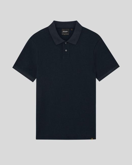 Lyle & Scott Blue Jacquard Dobby Polo Shirt for men