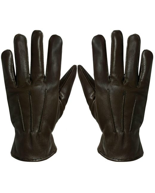 Infinity Leather Black Thermal Gloves for men