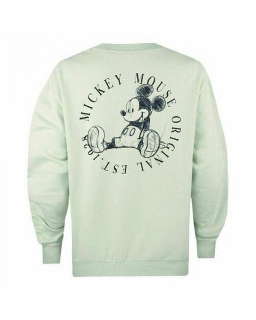 Disney Green Ladies Original Est. 1928 Mickey Mouse Sweatshirt (Sage)