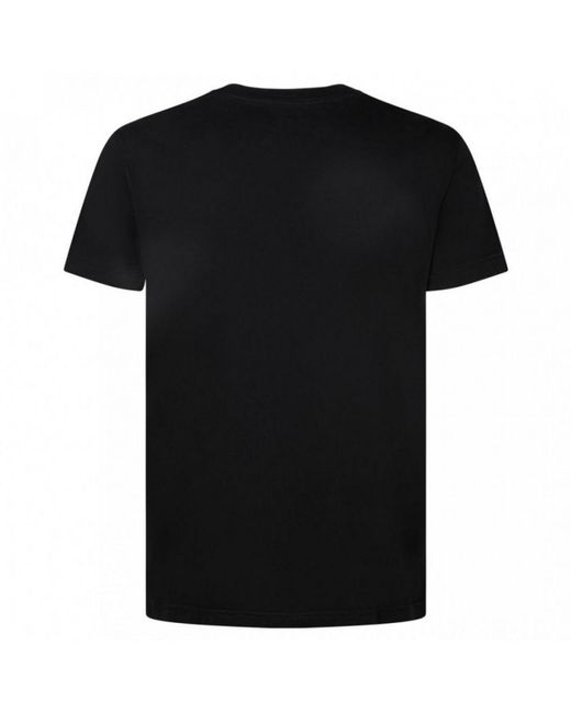 DIESEL Black Industry Denim Logo T-Shirt Cotton for men