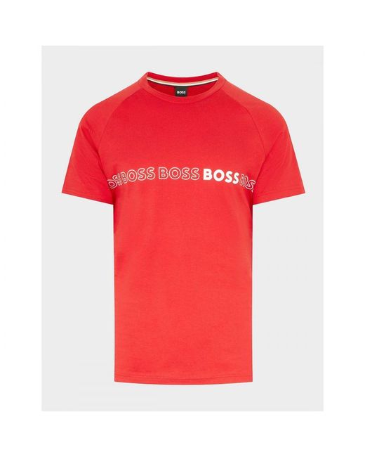 Boss Ronde Hals Slim Fit T-shirt In Rood in het Red voor heren