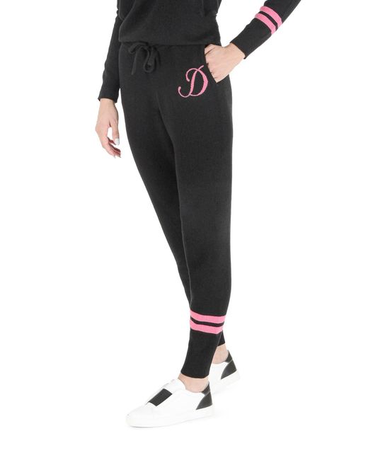 Crown of Edinburgh Cashmere Black Track Pants Morningside D