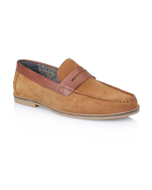 Silver Street London Brown Ancona Loafers Suede for men