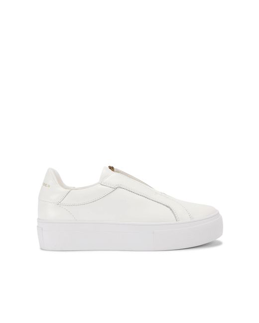 Kurt Geiger White Leather Kgl Greenwich Laceless Sneakers