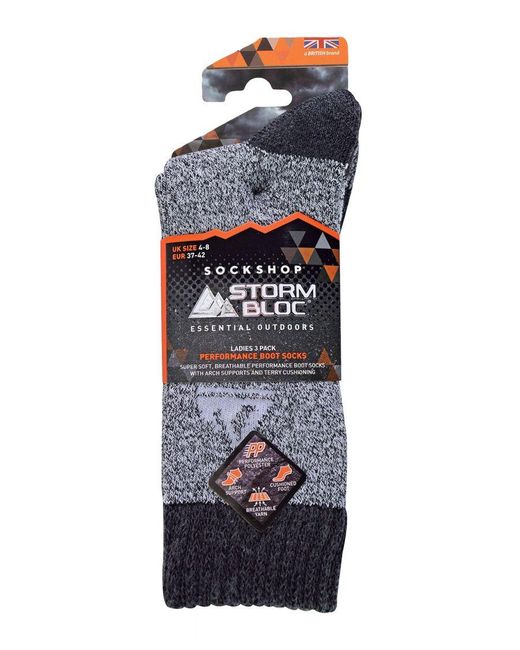Storm Bloc Black 3 Pack Performance Boot Socks