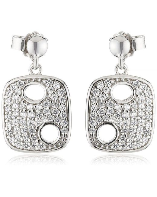 Orphelia Metallic 925 Sterling Drop Earrings